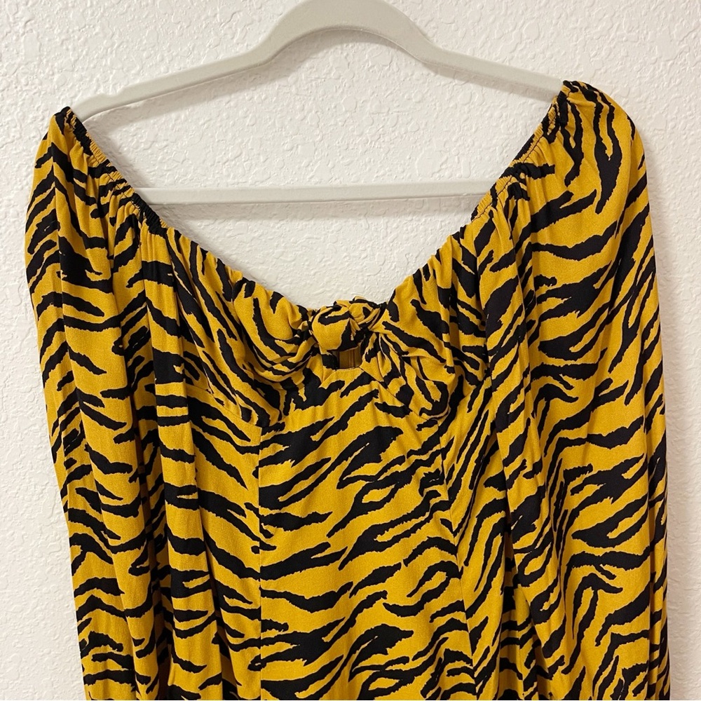 Reformation Roshay‎ Tiger Print Tigress Mini Dress 8 - Picture 4 of 10